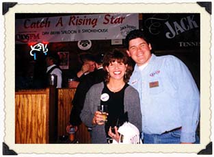 Mel and Dan pose for a picture at the Catch A Rising Star Concert starring David Kersh.