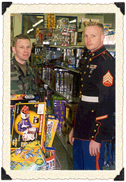 Marines go shopping for Toys for Tots '98.