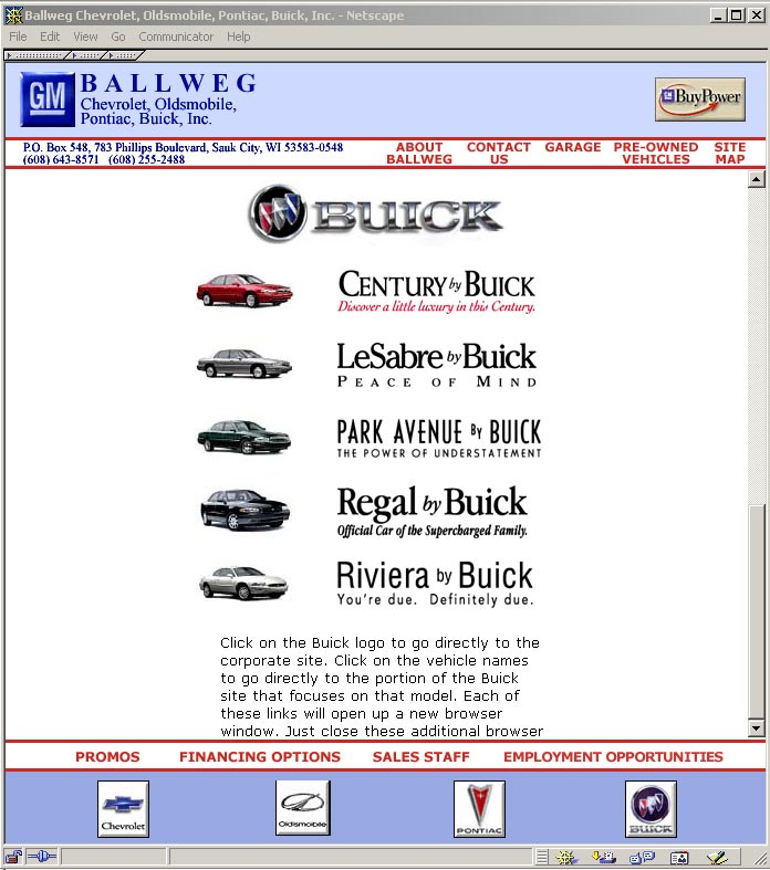 Ballweg - Buick Models