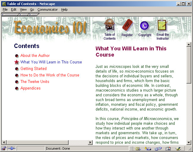 Economics Course (UWEX) - What You Will Learn in This Course