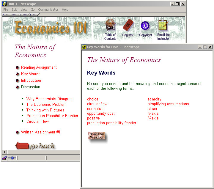 Economics Course (UWEX) - Keywords
