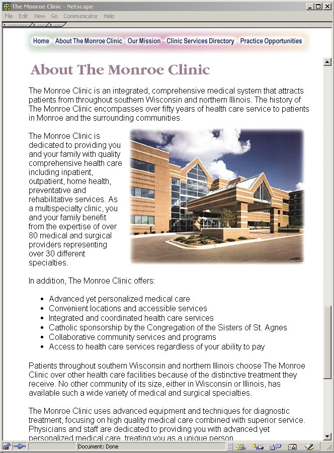 The Monroe Clinic - About the Clinic