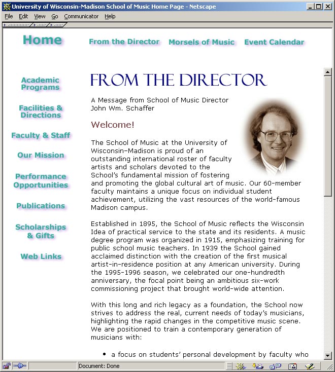 School of Music - From the Director