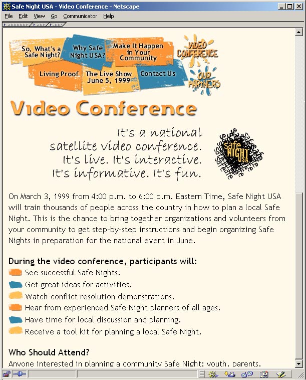Safe Night USA - Video Conference